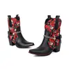 Botas Curtas Estilo Europeu e Americano Tamanho 35-48 para Outono e Inverno, Botas de Couro Femininas com Bico Redondo, Color-Blocking, Zíper Traseiro, Tamanho Extra Grande, Botas Femininas Transfronteiriças