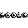 Cuentas Dzi de Tres Ojos Cristal Negro Jiu Ruiya Ágata Viejo de Tíbet Cuentas Sueltas para DIY Accesorios de Joyería Cuentas Budistas y Juguetes con Cuentas
