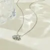 Estilo Ins Japonés y Coreano Collar Sencillo para Mujer Lujo Accesible Versátil Acero de Titanio de Gama Alta Joyería Cadena para Clavícula Piedra Redonda Ojo de Gato