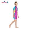 Traje de baño de una pieza para niños de verano, manga corta, traje de baño para niñas pequeñas, traje de snorkel, protección solar, secado rápido, traje para aguas termales y medusas