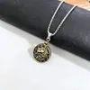 Collar Colgante Popular Europeo y Americano de Cabeza de Caballo de la Suerte, Personalizado Hueco Doble Capa Espejo Año del Caballo Zodiacal Joyería al por Mayor