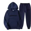 Conjunto popular de sudadera con capucha estilo americano con estampado de letras, casual y versátil, marca de moda, sudadera y pantalones de chándal de corte holgado, unisex