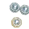 Lujosos Gemelos Metálicos Huecos Cuadrados con Diamantes para Hombre, Accesorios de Moda Vintage de Alta Gama, Juegos de Botones, Broches a Presión, Transfronterizo