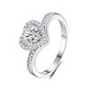 Transmisión en Vivo Dropshipping Plata S925 Artesanía Fina Color D 50 Puntos 30 Puntos Anillo de Moissanita Anillo Ajustable para Mujer Nicho Sensación de Alta Gama