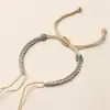 Hilo de algodón frotado a mano estilo Xizang pulsera de mano semiacabada para pareja estilo étnico tejida a mano pulsera de cera de abeja de oro duro 3D