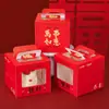 Caixa de embalagem para bolo de aniversário com janela transparente espessa de 4/6 polegadas para Ano Novo, caixa de confeitaria, caixa portátil para bolo mousse, altura extra