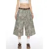 Jeans Americano de Moda de Rua com Estampa de Leopardo de Perna Larga para Homens e Mulheres, Caimento Solto, Emagrecedor, Patchwork, Design Curvo, Calças Cropped Versáteis e Estilosas