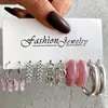 Pendientes Mariposa Creativos para Mujer Estilo Europeo y Americano Transfronterizos Set de 5 Piezas Pendientes de Cadena en Forma de C Simples y Únicos Venta al por Mayor