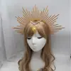 Kit de materiais para coroa de sol DIY feita à mão tiara foto passarela Coroa de igreja headband estrela dourado prata preto