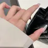 Anillo de plata de ley S925 estilo francés con diamante para mujer, diseño abierto ajustable, sensación de nicho de alta gama, lujo ligero, anillo versátil y único para el dedo índice