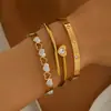 Elegante y Sencillo Popular Europeo y Americano Francés Elegante Ins Moda Corazón Circonita Set de Pulseras Elegante Pulsera de Acero de Titanio