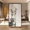 Biombo para Sala de Estar, Uso Doméstico, Madera Maciza, Oficina, Sala de Té, Dormitorio, Decoración de Bambú Estilo Zen, Pantalla de Asiento, Entrada