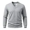 Suéter de punto jacquard para hombre de Amazon transfronterizo, cuello en V casual, capa interior de negocios para hombre, top de punto de manga larga