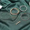 Pulsera de Perlas Transfronteriza Europea y Americana Conjunto Pulsera de Cuentas Elegante con Personalidad 5 Piezas Cadena de Cuerda Ottock Punk Multicapa