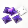 Resina Cuadrado Cosido a Mano Pedrería Fondo Plano Doble Agujero Hebilla Plana Piedras Cosidas a Mano Decoración de Ropa DIY Accesorios de Joyería con Pedrería