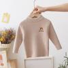 Camisa de Base de Malha para Meninos e Meninas Outono e Inverno 2025 Nova Roupa Casual Infantil de Meia Gola Alta Malha Elástica Top