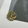 Botões Metálicos Estampados Dourados Antigos de 32mm Botões Retro de Perna Alta Costurados à Mão Botões Decorativos para Casaco e Pele