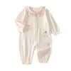 Mameluco de Manga Larga para Bebé, Estilo Delgado de Verano sin Costuras, Body de Apertura Frontal para Bebés Niñas, Ropa para Bebés