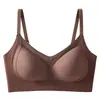 Camisolete Base Líquida Roupa Íntima Sem Costura Feminina Levanta Junta Estilo Fino Copo Fixo Gel Macio Suporte Sutiã Anti-Queda