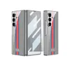 Nuevo Modelo Adecuado para Samsung Z Fold7 Funda para Teléfono Móvil Galvanizada Marca de Moda Funda de Vidrio Corazón del Mundo Estilo Simple Cubierta Protectora