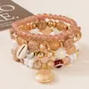 Pulsera de Hilo Elástico Multicapa con Cuentas, Estilo Bohemio, Colgante de Grano de Café Ojo Maligno, Venta Caliente Transfronteriza