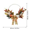 Corona de Metal para Colgar en la Pared de Halloween Anillo de Hierro Calabaza Artificial Hoja de Arce Otoño Acción de Gracias Decoración de Puerta/Pared Boda Decoración del Hogar