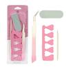 Set de cuatro piezas para pulir piel muerta de uñas pre-tratamiento pulidor empujador de piel muerta punta partida diamante pegajoso kit de herramientas para uñas