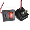 Interruptor de carregamento Tipo-C montado em placa, interruptor basculante tipo barco com luz indicadora, chicote de fiação para armazenamento de energia de pequenos eletrodomésticos