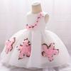Vestido de bebé recién nacido de un año, vestido de tutú de princesa floral de organza, vestido de fotografía, vestido de bebé