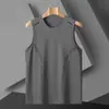 Colete Esportivo Masculino 2025 Respirável Roupa Fitness Sem Mangas Seda Gelada Colete de Treinamento de Basquete Colete Esportivo Top