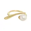 Anillo Abierto de Perla de Agua Dulce Estilo Francés Retro con Galvanoplastia de Oro Real para Mujer Diseño de Nicho Anillo Sencillo para Dedo Anillo para Dedo Versátil