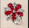 Joyería transfronteriza moda personalidad cobre incrustado circón anillo de flor Europa y Estados Unidos accesorios de moda creativos al por mayor