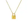 Collar con Candado de Acero de Titanio que No se Desvanece, Letra, para Mujer, Cadena de Clavícula de Lujo Ligero, Colgante de Moda Europea y Americana Tendencia, Joyería de Acero Inoxidable