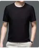 Atacado Em Estoque Verão Seda de Gelo Malha Manga Curta Bambu Gola Redonda Secagem Rápida Top Fino Respirável Fresco Slim Fit Camiseta