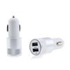 Cargador de coche doble USB moleteado cargador de coche doble de aleación de aluminio pistola de acero pequeña para coche suficiente 2.4A cargador de coche para teléfono móvil