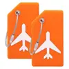 Etiqueta de equipaje de avión de goma blanda Amazon, Etiqueta de nombre multicolor para equipaje facturado y de mano, con cordón