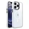 Funda de teléfono transparente de metal adecuada para Apple 15Promax, carcasa magnética Magsafe, carcasa anticaídas para iPhone 14
