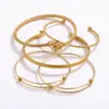 Brazalete abierto de acero inoxidable para mujer, moderno y sencillo, accesorios para joyería hechos a mano DIY al por mayor
