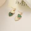 Aretes de Perla Moda Gama Alta Borla DIY Moño Diamante Forma de Corazón Zirconia Aretes Florales de Gota de Aceite