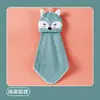 Toalla de Mano de Coral Fleece con Bolsillo Colgante para Niños, Dibujos Animados Lindos Cocina Baño Engrosada Absorbente Secado Rápido Paño de Limpieza