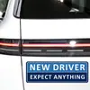 Adesivo magnético para iniciantes, adesivo de para-choque para novo produto, adesivo para carro para motorista iniciante em inglês, na estrada, adesivo para carroceria