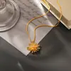 Colar Popular Dente-de-Leão Fogos de Artifício Deslumbrantes Zircônia Corrente de Clavícula Estilo Minimalista Simples Francês Moda Versátil