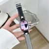 Pulseira de Couro Denim Color Block em Formato de Coração Adequada para Apple Watch iWatch 12ª Geração 11/10Se