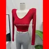 Camiseta Gola Redonda Manga Longa Justa Primavera & Outono Nova Cor Pura Versátil Camisa Básica Curta Cor Pura Slim Top Interno para Mulheres