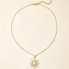 Comercio Electrónico Transfronterizo Europeo y Americano Joyería de Moda Aleación Colgante de Luna Nicho Versátil Sol con Incrustaciones de Diamantes Collar de Estrella