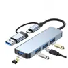 Estação de Docking Tipo-C Oito em Um Transfronteiriça com Placa de Rede de 100m, Dock de Expansão Hub USB 3.0 para Computadores, Hub 8 em 1