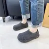 Zapatos de Felpa con Suela Gruesa Engrosados de Lunares y Piel para Mujer 2026 Otoño/Invierno Nuevos Zapatos de Algodón sin Cordones Zapatos de Lana de Punta Redonda Birkenstock