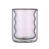 Taza de Leche, Taza de Café, Taza de Jugo, Taza de Agua de Vidrio de Borosilicato Aislado de Doble Pared, Colorida, Espiral, de Moda, Personalizada