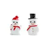 Figura de Muñeco de Nieve de Resina Navideña, Miniatura de Fiesta Invernal, Adorno en Miniatura de Escena de Nieve, Tema Navideño Lindo