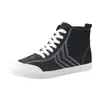 Outono 2026 Novos Sapatos Femininos Tendência Versátil Lona Cano Alto Sapatos Femininos Cano Alto Lona Xadrez Casuais